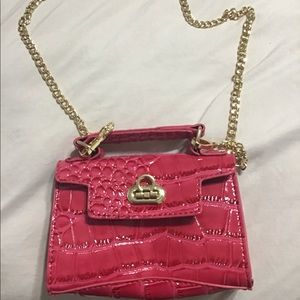 Purple crocodile print cross body